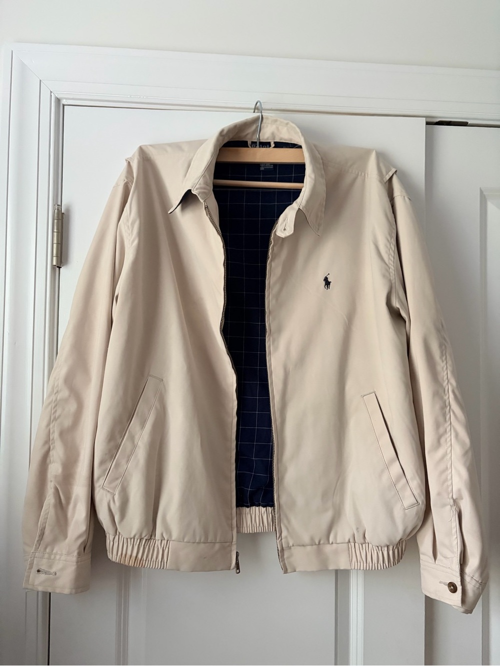 Polo by Ralph Lauren Beige Lightweight Harrington with Navy Check Lining